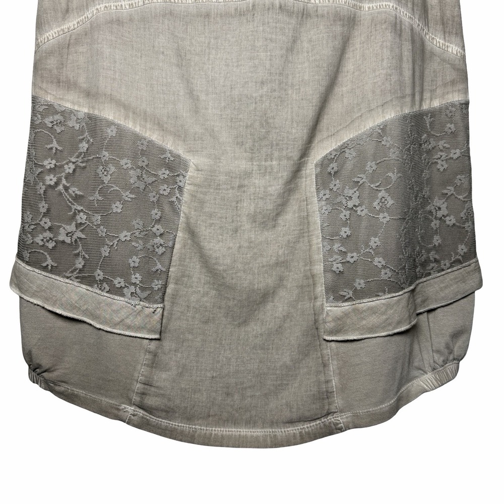 Dolcezza Michael Phillips Lace Patchwork Bubble Hem Skirt Boho Taupe M Lagenlook - Picture 11 of 13